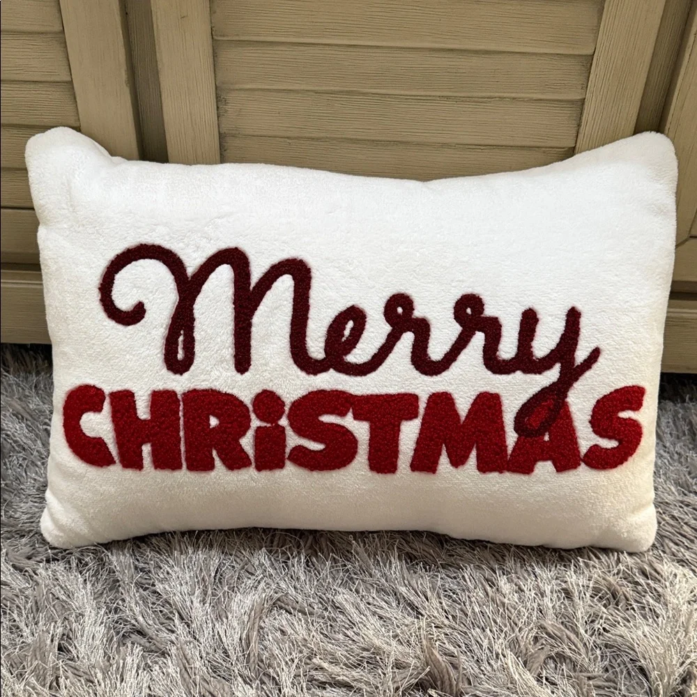 Target Merry Christmas Pillow - White and Red